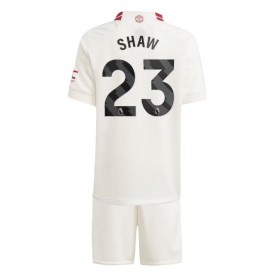 Manchester United Luke Shaw #23 Tredje Kläder Barn 2023-24 Kortärmad (+ Korta byxor)